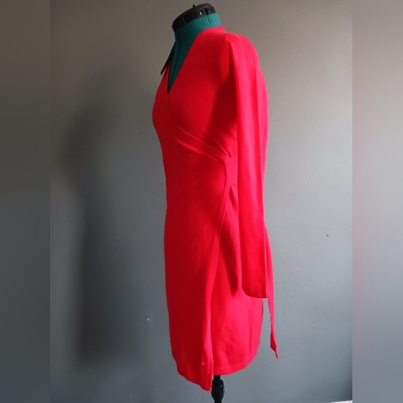 NWT Diane von Furstenberg Cashmere/ Woll Red Wrap Dress Size P - Picture 3 of 10